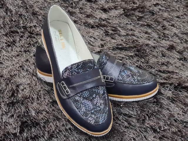 Pantofi dama piele bleumarin Aurora biashoes.ro imagine reduceri